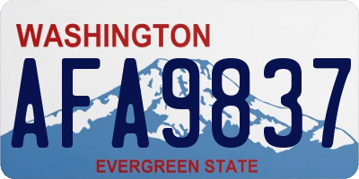 WA license plate AFA9837