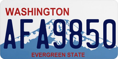 WA license plate AFA9850