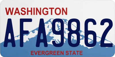 WA license plate AFA9862
