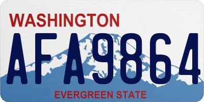 WA license plate AFA9864