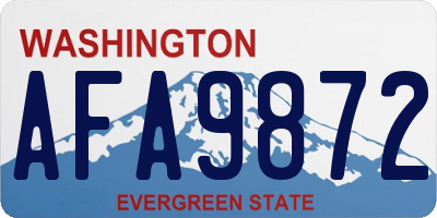 WA license plate AFA9872