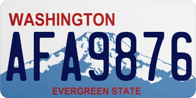 WA license plate AFA9876