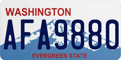 WA license plate AFA9880