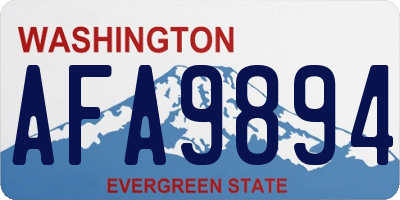WA license plate AFA9894