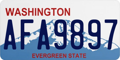 WA license plate AFA9897