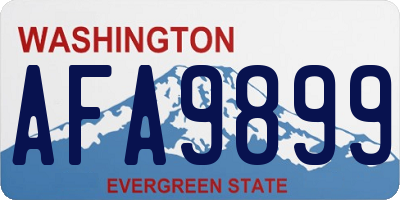WA license plate AFA9899
