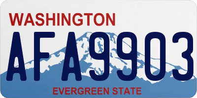 WA license plate AFA9903