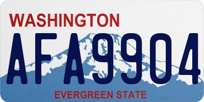 WA license plate AFA9904
