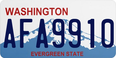 WA license plate AFA9910