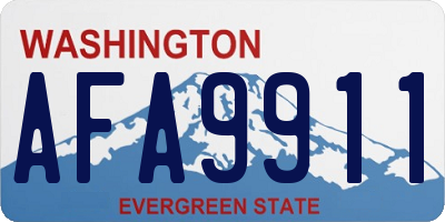 WA license plate AFA9911