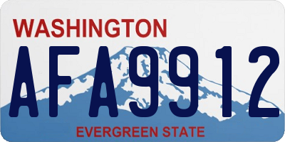 WA license plate AFA9912