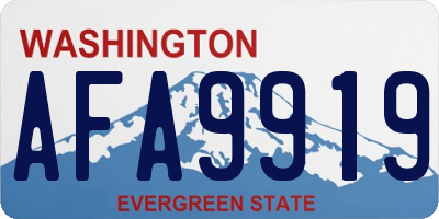 WA license plate AFA9919