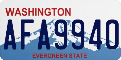 WA license plate AFA9940