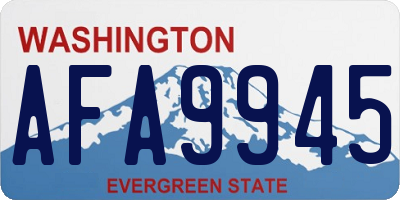 WA license plate AFA9945