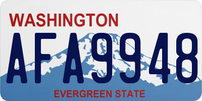 WA license plate AFA9948