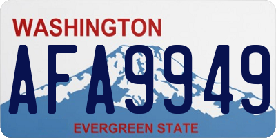 WA license plate AFA9949