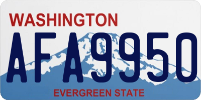 WA license plate AFA9950