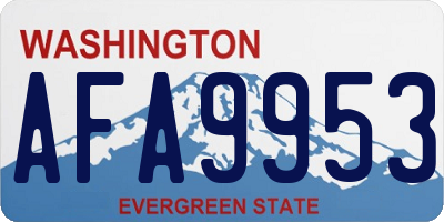 WA license plate AFA9953