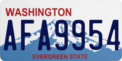 WA license plate AFA9954