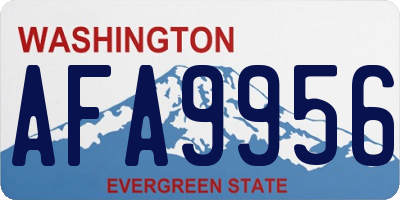 WA license plate AFA9956