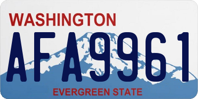 WA license plate AFA9961