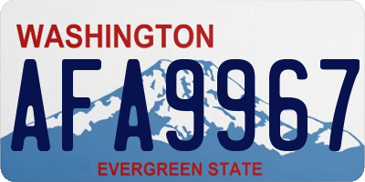 WA license plate AFA9967