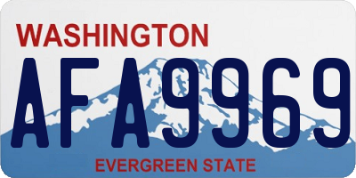 WA license plate AFA9969