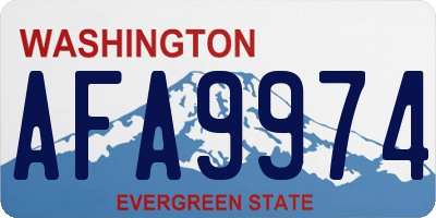 WA license plate AFA9974