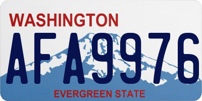 WA license plate AFA9976