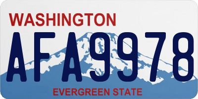 WA license plate AFA9978