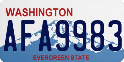 WA license plate AFA9983