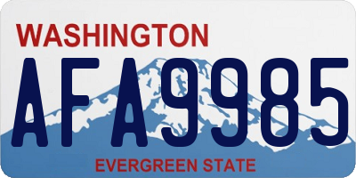 WA license plate AFA9985