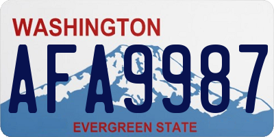 WA license plate AFA9987
