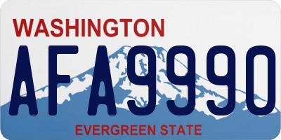 WA license plate AFA9990