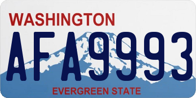 WA license plate AFA9993