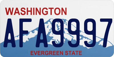 WA license plate AFA9997