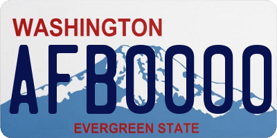 WA license plate AFB0000