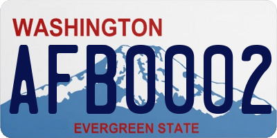 WA license plate AFB0002