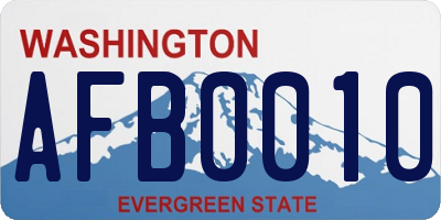 WA license plate AFB0010