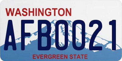WA license plate AFB0021