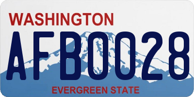 WA license plate AFB0028