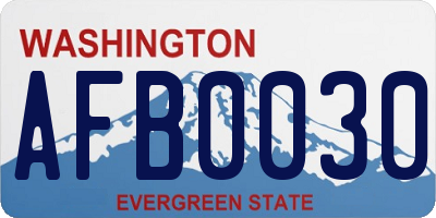 WA license plate AFB0030