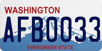 WA license plate AFB0033