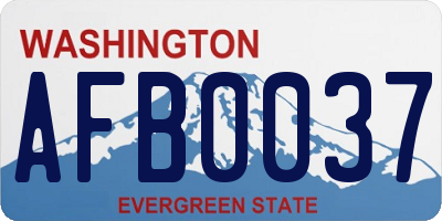 WA license plate AFB0037