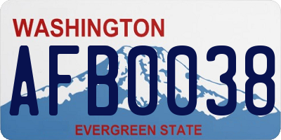 WA license plate AFB0038