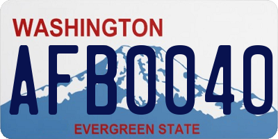 WA license plate AFB0040