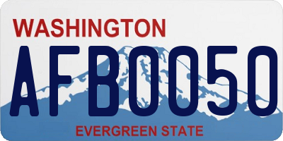 WA license plate AFB0050
