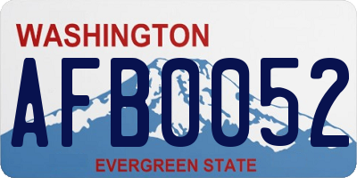 WA license plate AFB0052