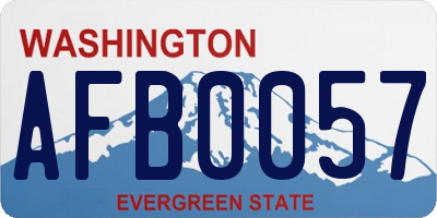 WA license plate AFB0057