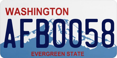 WA license plate AFB0058